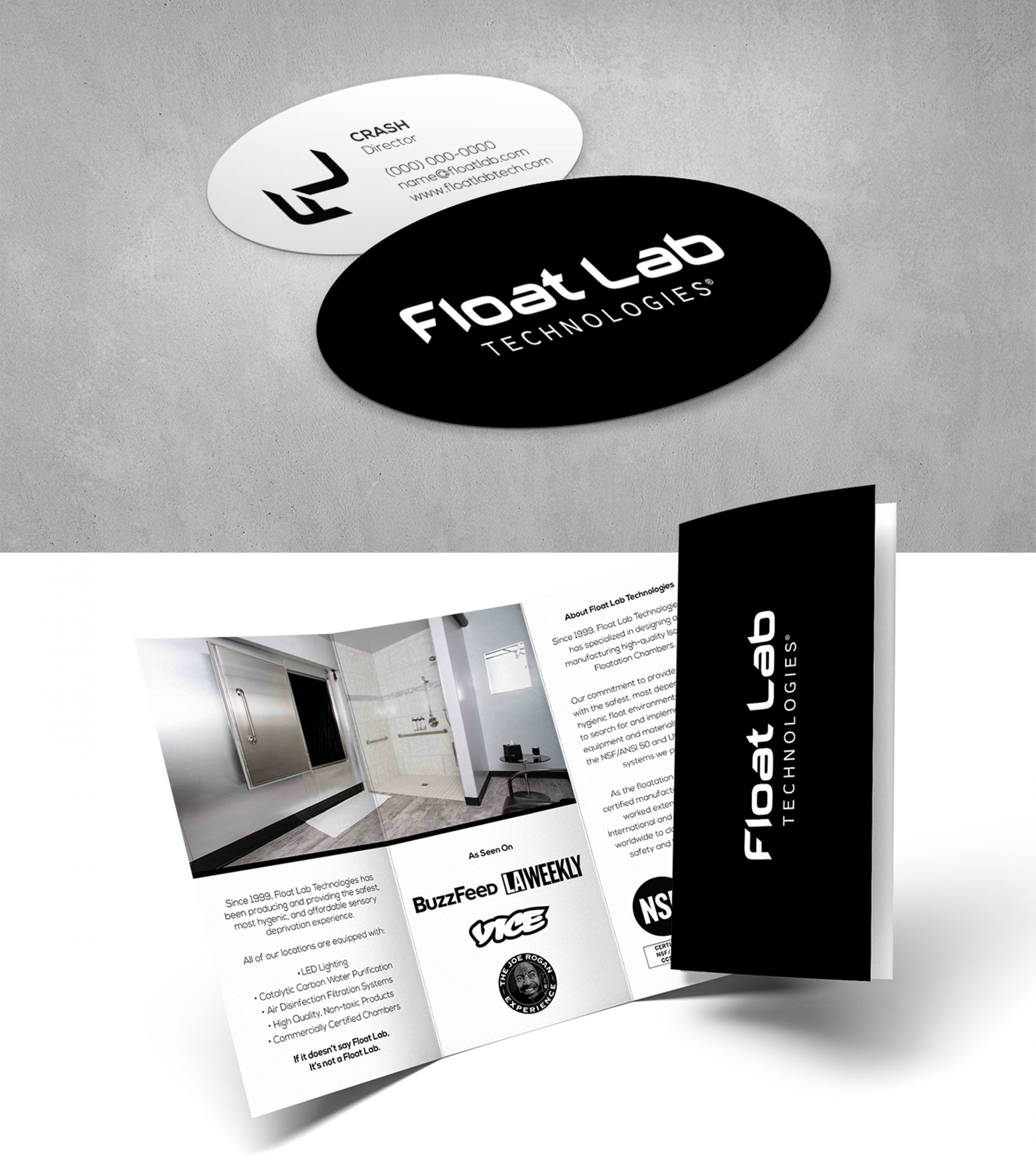 Float Lab Business Cards and Brochure